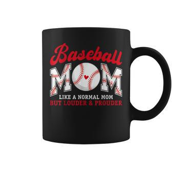 Retro Baseball Mom Like A Normal Mom But Louder And Prouder Coffee Mug - Seseable