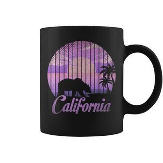 Retro Bear Animal Ca Palm Trees Summer Sunset California Coffee Mug - Monsterry CA