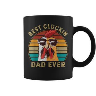 Retro Best Cluckin Dad Ever Chicken Dad Rooster Father Coffee Mug - Monsterry DE