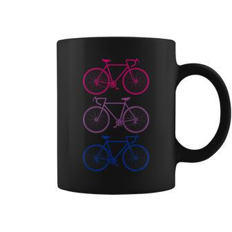Retro Bicycles Bi Bisexual Flag Biker Bisexuality Lgbt Pride Coffee Mug - Monsterry