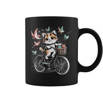 Retro Bike Cat Lover Cycling Vintage Bicycle Coffee Mug - Monsterry