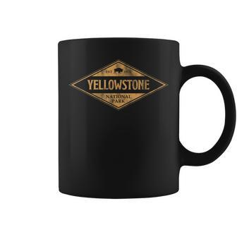 Retro Bison Yellowstone National Park 1872 Hiking Souvenir Coffee Mug - Seseable