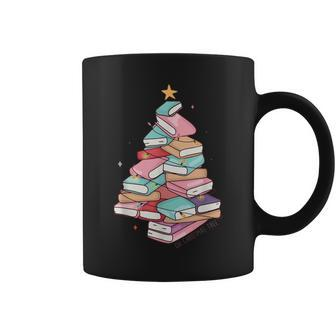 Retro All Booked For Christmas Tree Book Librarian Teacher Coffee Mug - Seseable