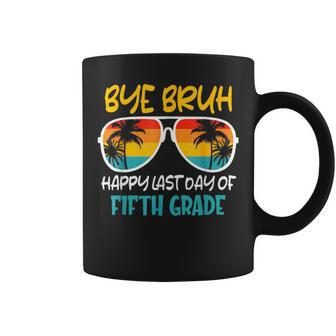 Retro Bye Bruh Fifth Grade Happy Last Day Of School Coffee Mug - Monsterry DE