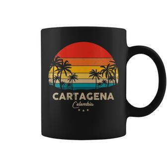 Retro Cartagena Colombia Souvenir Sunset Coffee Mug - Monsterry CA