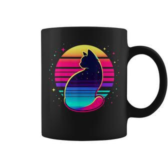 Retro Cat Eclipse Vintage Style Coffee Mug - Monsterry AU