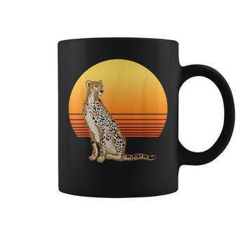 Retro Cheetah Lover Illustration Wild Cat Love Coffee Mug - Monsterry CA