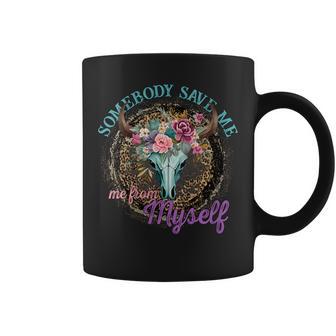 Retro Cowgirl Somebody Save Me Country Music Women Coffee Mug - Monsterry UK