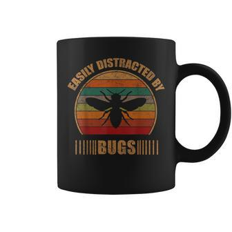 Retro Cute Bug Lover Vintage Easily Distracted By Bugs Coffee Mug - Monsterry CA