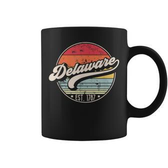 Retro Delaware Home State De Cool 70S Style Sunset Coffee Mug - Monsterry DE