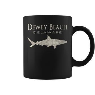 Retro Dewey Beach De Shark Coffee Mug - Monsterry