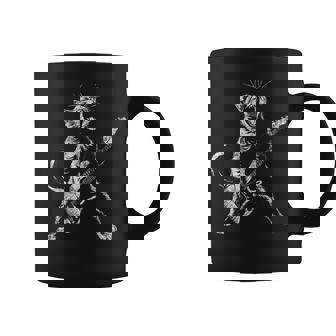 Retro Divertido Guitarra Gato Rock Gato Tocando Guitarra Taza de café - Regaloses