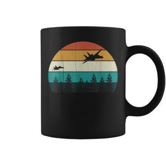 Retro Dog Fight Aircraft Pilot Vintage Sunset Military Jets Coffee Mug - Monsterry