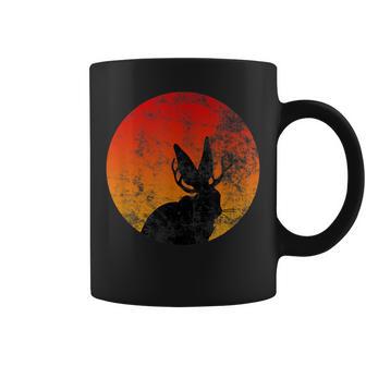 Retro Eighties Jackalope Vintage Cryptid Rabbit Coffee Mug - Monsterry CA