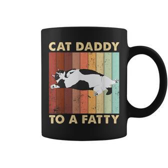 Retro Fat Chonk Dad Cat Daddy To A Fatty Coffee Mug - Thegiftio UK