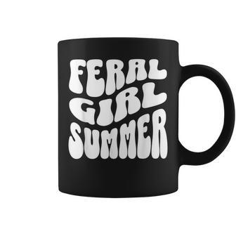 Retro Feral Girl Summer Groovy Mom Aunt Nager Coffee Mug - Monsterry DE