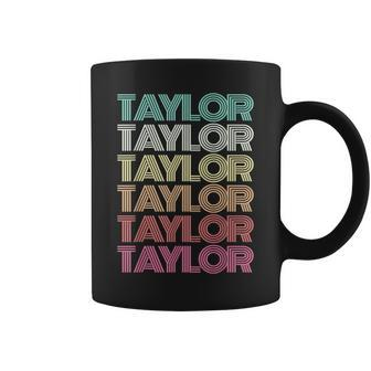 Retro First Name Taylor Girl Boy Personalized Groovy Family Coffee Mug | Mazezy