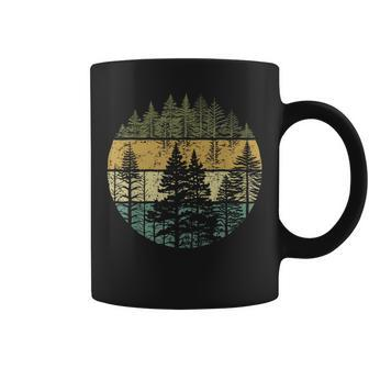 Retro Forest Trees Outdoors Nature Vintage Graphic Coffee Mug | Mazezy