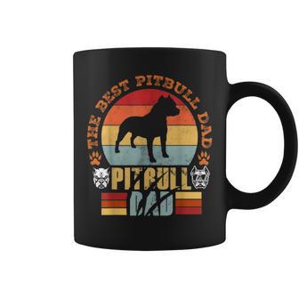 Retro Father's Day Fathers Best Dog Pitbull Dad Coffee Mug - Thegiftio UK