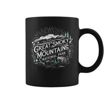 Retro Great Smoky Mountains National Park Hiking Coffee Mug - Seseable