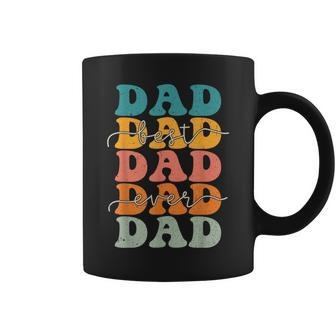 Retro Groovy Best Dad Ever Happy Father's Day Daddy 2024 Coffee Mug - Thegiftio UK