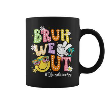 Retro Groovy Bruh We Out Bus Drivers Last Day Of School Coffee Mug - Monsterry