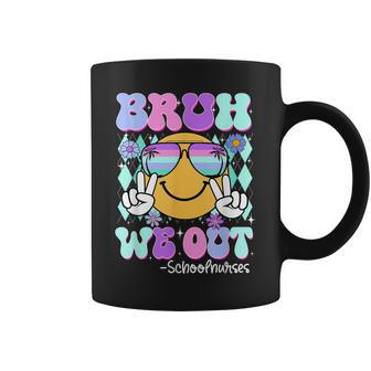 Retro Groovy Bruh We Out School Nurses Last Day Of School Coffee Mug - Thegiftio UK