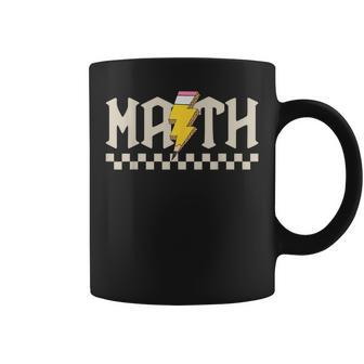 Retro Groovy Checkered Math Teacher High School Math Lovers Coffee Mug - Seseable
