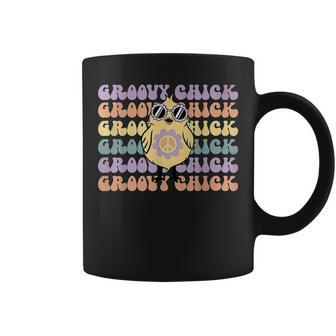 Retro Groovy Chick Easter Cute Chicken With Glasses Coffee Mug | Mazezy