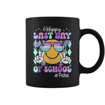 Retro Groovy Happy Last Day Of School Paraprofessional Coffee Mug - Seseable