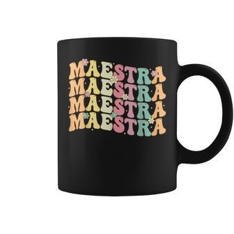 Retro Groovy Maestra Spanish Teacher Bilingual Women Coffee Mug - Monsterry