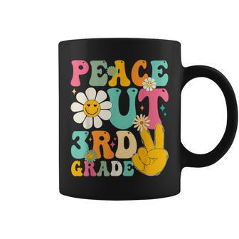 Retro Groovy Peace Out 3Rd Grade Primary School Graduation Coffee Mug | Mazezy