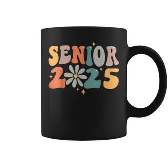 Retro Groovy Senior 25 Class Of 2025 Graduation Smile Grad Coffee Mug - Monsterry DE