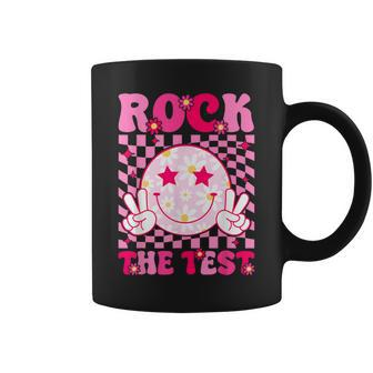 Retro Groovy Test Day Rock The Test Smile Hippie Pink Girls Coffee Mug - Seseable