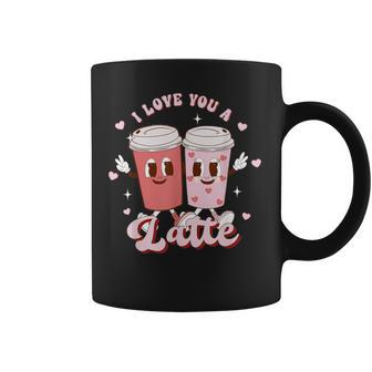 Retro Groovy Valentines I Love You A Latte Coffee Lover Coffee Mug | Mazezy