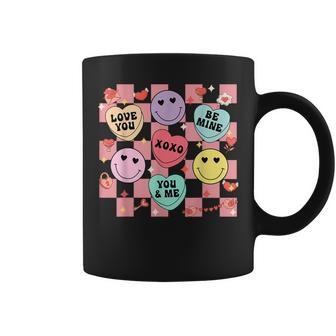 Retro Groovy Valentines Smile Candy Heart Happy Face Coffee Mug - Thegiftio UK
