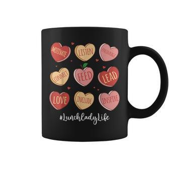 Retro Hearts Lunch Lady Life Valentines Day Coffee Mug - Monsterry UK