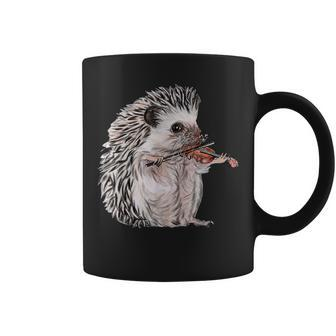 Retro Hedgehog Playing Viloin Musician Violinist Hedgehog Coffee Mug | Mazezy DE