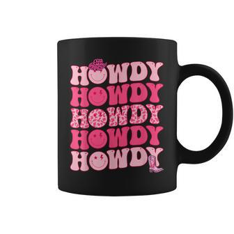 Retro Howdy Western Girl Country Rodeo Pink Cowgirl Groovy Coffee Mug - Monsterry DE