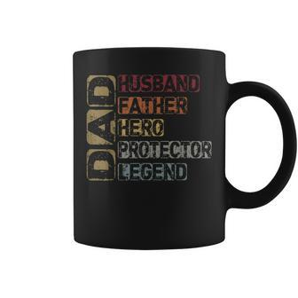 Retro Husband Father Hero Protector Legend Father Day Dad Coffee Mug - Seseable