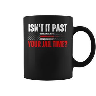 Retro Isn't It Past Your Jail Time Vintage American Flag Coffee Mug | Mazezy