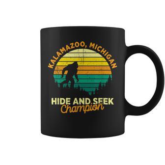 Retro Kalamazoo Michigan Big Foot Souvenir Coffee Mug - Monsterry CA