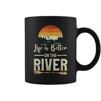 Retro Kayaking Life Is Better On The River Coffee Mug - Monsterry