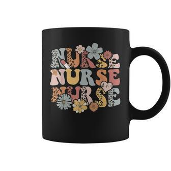 Retro Leopard Groovy Nurse Coffee Mug - Seseable
