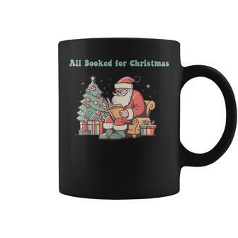 Retro Librarian Teacher Xmas All Booked For Christmas Santa Coffee Mug - Seseable