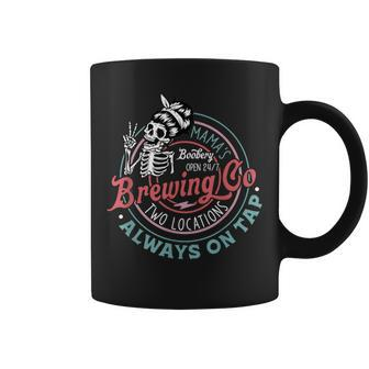 Retro Mama's Boobery Brewing Co Breastfeeding Skeleton Coffee Mug - Seseable