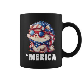Retro 'Merica Hedgehog Dad Mom 4Th Of July Coffee Mug - Monsterry