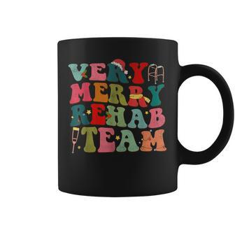 Retro Very Merry Rehab Team Xmas Therapy Squad Slp Ot Pt Coffee Mug - Seseable