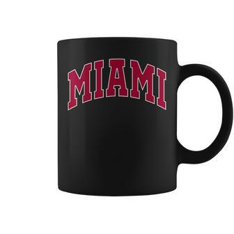 Retro Miami Florida Varsity Style Red Text Coffee Mug - Monsterry