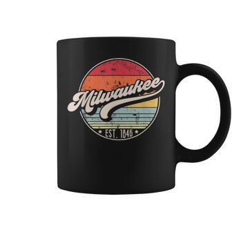 Retro Milwaukee Wi Home City 70S Style Sunset Coffee Mug - Monsterry